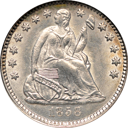 1854 w/ Arrows and 1858. NGC MS-62.