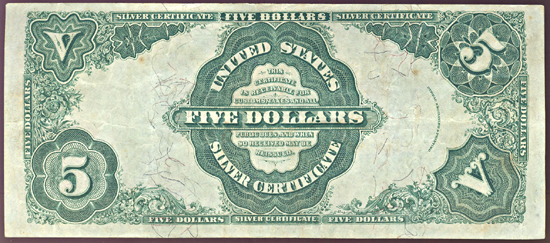 1891 $5.00.  VF.