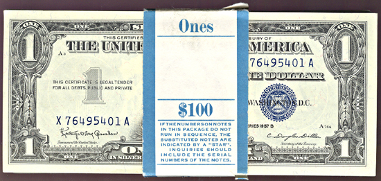 Pack of 100 1957-B $1.00.  CHCU.