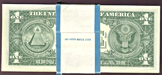 Pack of 100 1957-B $1.00.  CHCU.