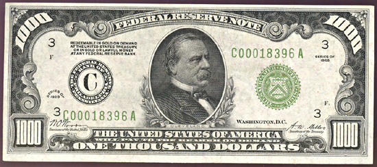 1928 $1,000 Philadelphia.  AU.