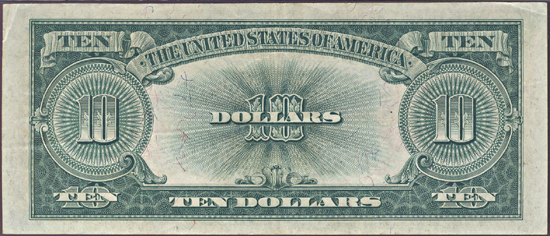1923 $10.00.  VF.