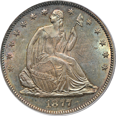 1877-S PCGS MS-64 (CAC). Ex:  Gil Clark.