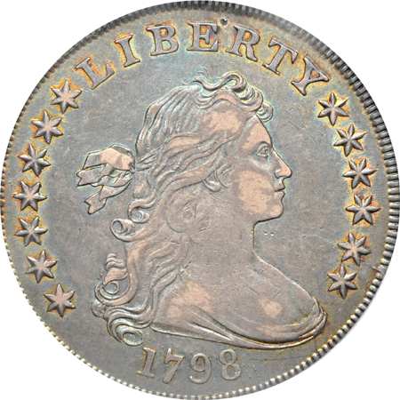 1798 Point 9 Wide Date (B-24, BB-124, R-2). PCGS XF-45.