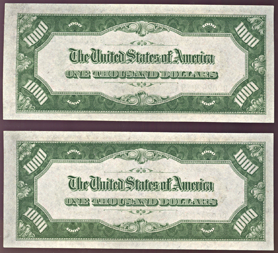 Sequential Pair of 1934-A $1,000.00 Chicago.  CHCU.