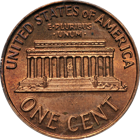 1972 doubled-die Lincoln cent.  ANACS MS-60 details/recolored.