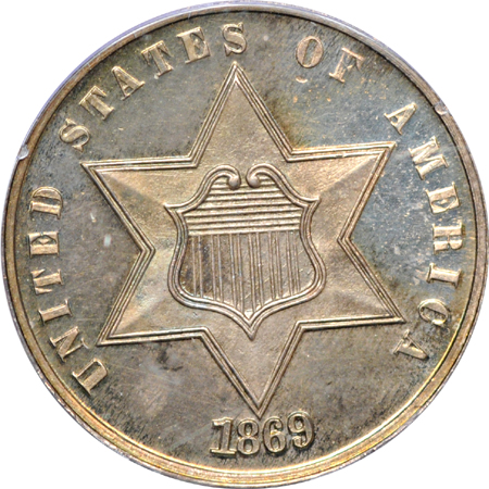 1869 PCGS PF-65.