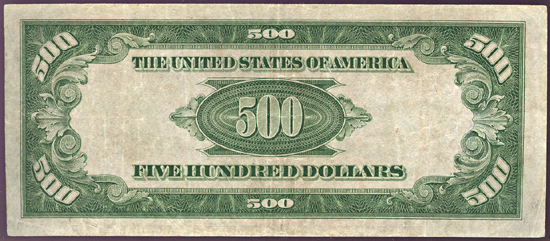 1934-A $500.00 New York.  VF.