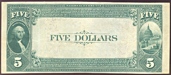 1882 $5.00. Pinckneyville, IL Charter# 6025 Value Back. XF.