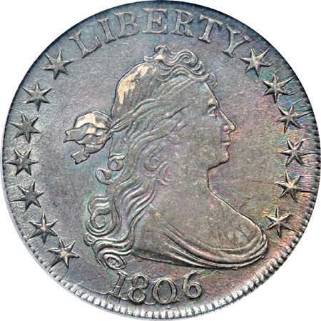 1806 "Pointed 6, No Stem" (O-109a, R-3) PCGS AU-55.