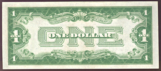 Seven "Funnyback" Silver Certificates.