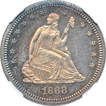 1868 NGC PF-63 Cameo.