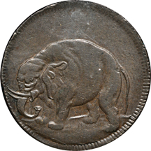 Undated (C. 1694) London Elephant Token (Breen 186, Hodder Dies 2-B, R-4)/ Thick Planchet/ God Preserve London. NGC AU-55 BN.