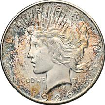 Two toned silver dollars.