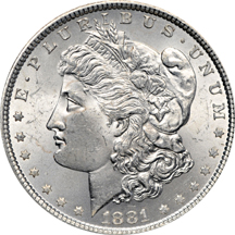 Fifteen certified Morgan dollars.