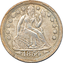 Partial album (1837 Lg. Dt. - 1891-S) of Seated Liberty dimes.