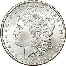 Partial album (1891 - 1921-S) of Morgan dollars.