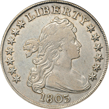 1803 Large 3 (B-6, BB-255, R.2). ANACS XF-40.