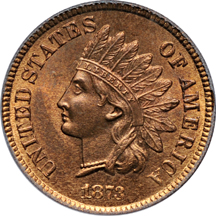 1873 "open 3" PCGS MS-64RB.