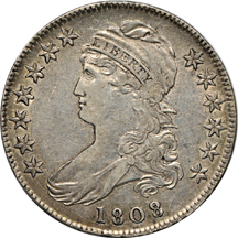 1807 Draped Bust (O-105,R.1), 1807 Capped Bust, 50 over 20 (O-112, R.1), 1807 Capped Bust, Small Stars (O-113a, R.3) and 1808 8 over 7 Capped Bust (O-101, R.1).