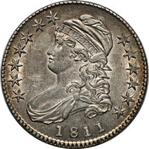 1809 (O-106, R.3), 18.11, 1811 over 10 (O-101, R.1), 1811 Large 8 (O-105a, R.2), 1812 (O-107, R.1).