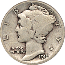 1916-D PCGS VG-8.