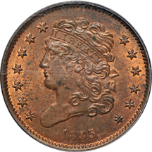 1835 "C-1" PCGS MS-64RB.