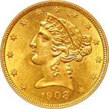 1908 Liberty. PCGS MS-63.