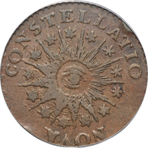 1785 Nova Constellatio Copper/ Pointed Rays Obverse/ Large US Reverse. Crosby 3-B, Breen 1111, R-2. PCGS XF-40.