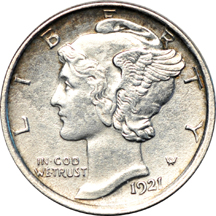 Album (1916 - 1945-S) of Mercury dimes.