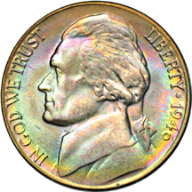 Partial Album (1938 - 2000-D) of Jefferson nickels.