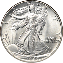 Twelve certified Walking Liberty half-dollars.