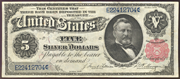 1891 $5.00.  VF.