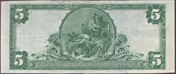 1902 $5.00. Newark, NJ Charter# 12771 Blue Seal. PMG VF-35 EPQ.