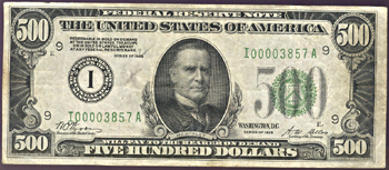 1928 $500.00 Minneapolis.  VF.