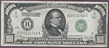 1928 $1,000.00 New York.  PMG VF-30.