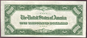 1934-A $1,000.00 Philadelphia.  AU.