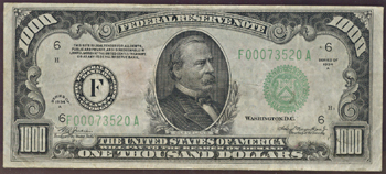 1934-A $1,000.00 Atlanta.  CGC VF-30.