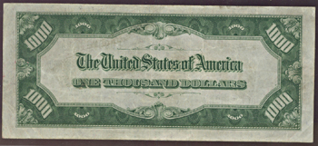 1934-A $1,000.00 Atlanta.  CGC VF-30.