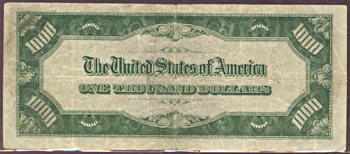 1934 $1,000.00 Chicago.  CGA VF-20.