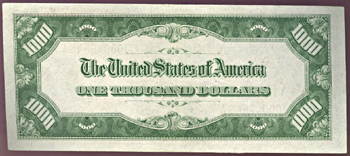 1934-A $1,000.00 Kansas City.  CU.