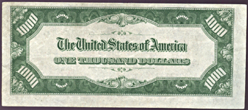 1934 $1,000.00 San Francisco.  XF.