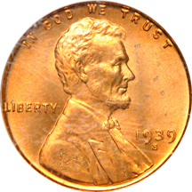Ten certified Lincoln cents.