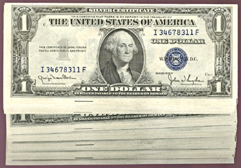 Half Pack of 1935-D $1.00.  Wide Reverse. CHCU.