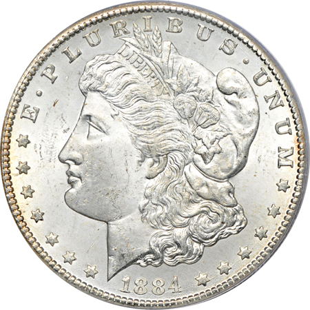 Seven PCGS certified CC-Mint Morgan dollars.