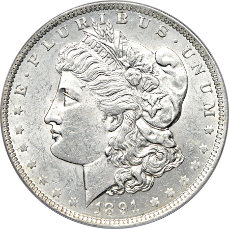 Twelve PCGS certified Morgan dollars.