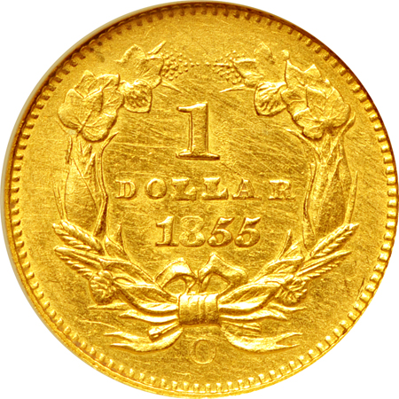 1855-O NGC AU-58.