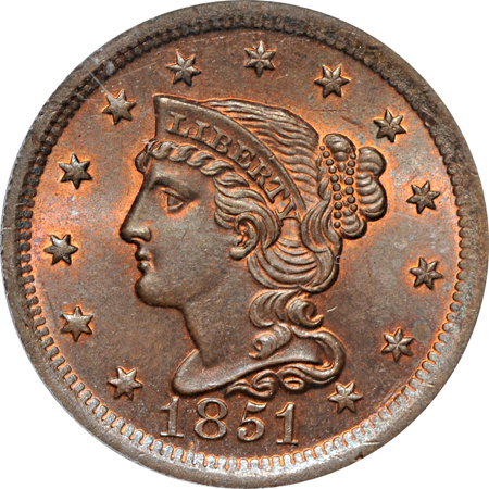 1851 PCGS MS-66 RB.