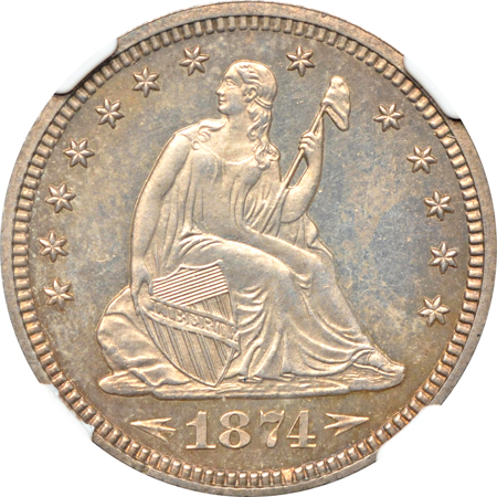 1874 Arrows. NGC PF-64 Cameo.