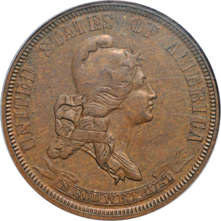 1869 J-723. PCGS PF-64 BN.